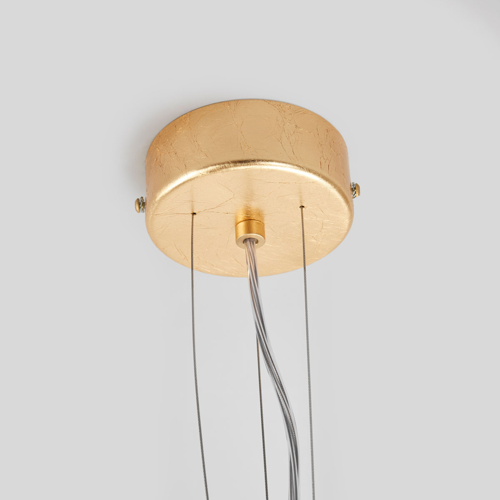 Závesná lampa Pura v čiernej/zlatej farbe, 60 cm, 8x G9
