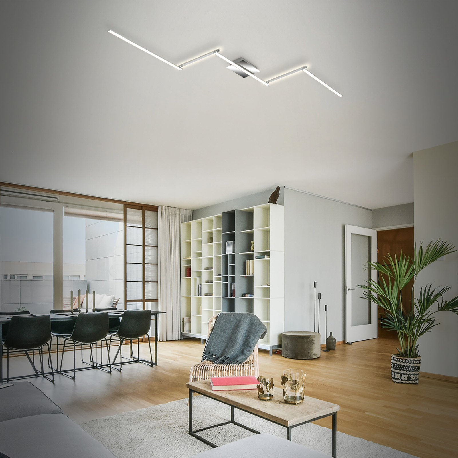 LED ceiling light B smart, dimmable CCT, 227 x 12cm