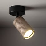 Spot pour plafond Tune, à 1 lampe, marron, métal, Ø 15 cm, GU10