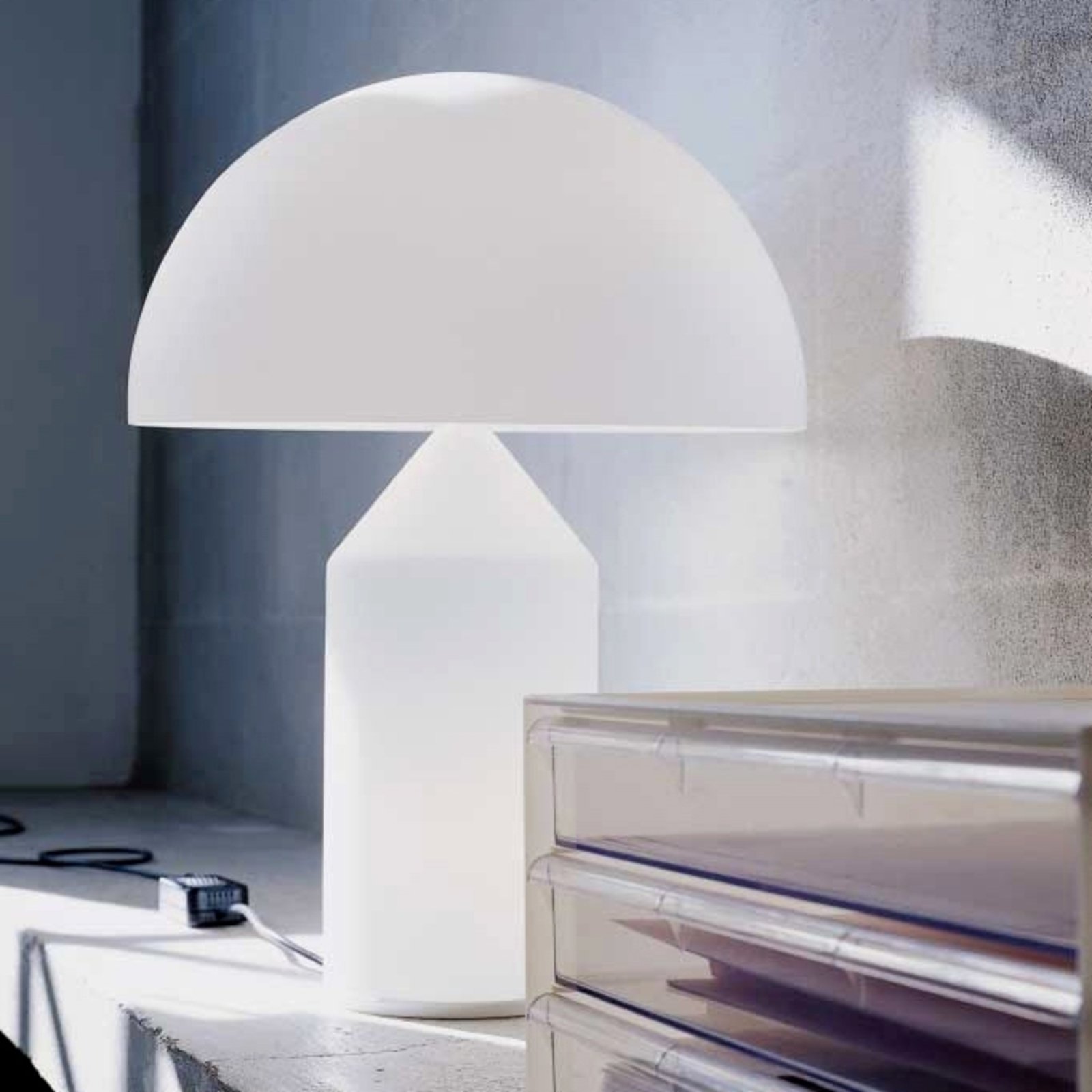 Oluce Table lamp Atollo with Murano glass, 70 cm, for Living / Dining Room, metal, Murano glass, energy efficiency: E, H: 70 cm