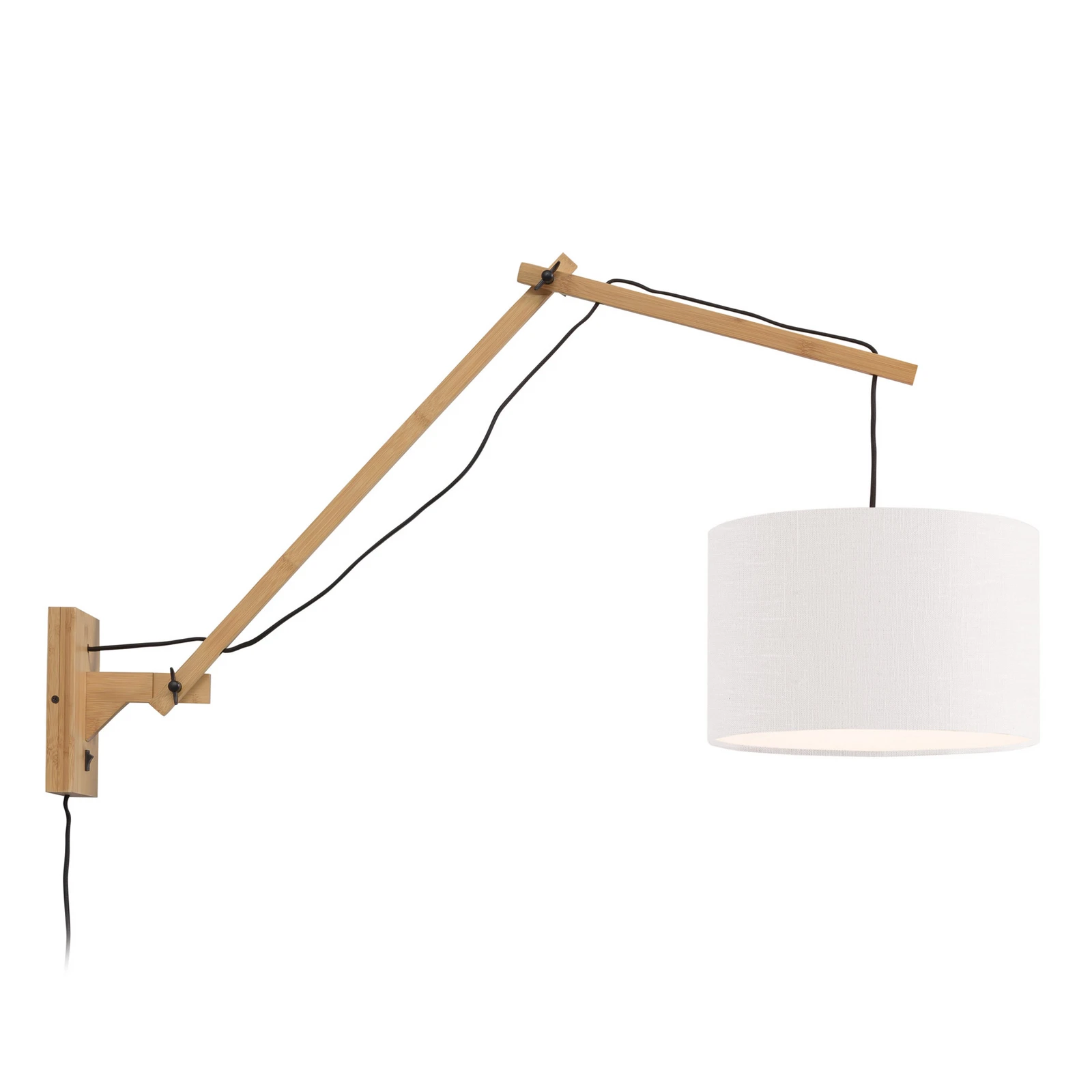Aplique de pared GOOD & MOJO «Andes», Ø 32 cm, blanca, orientable