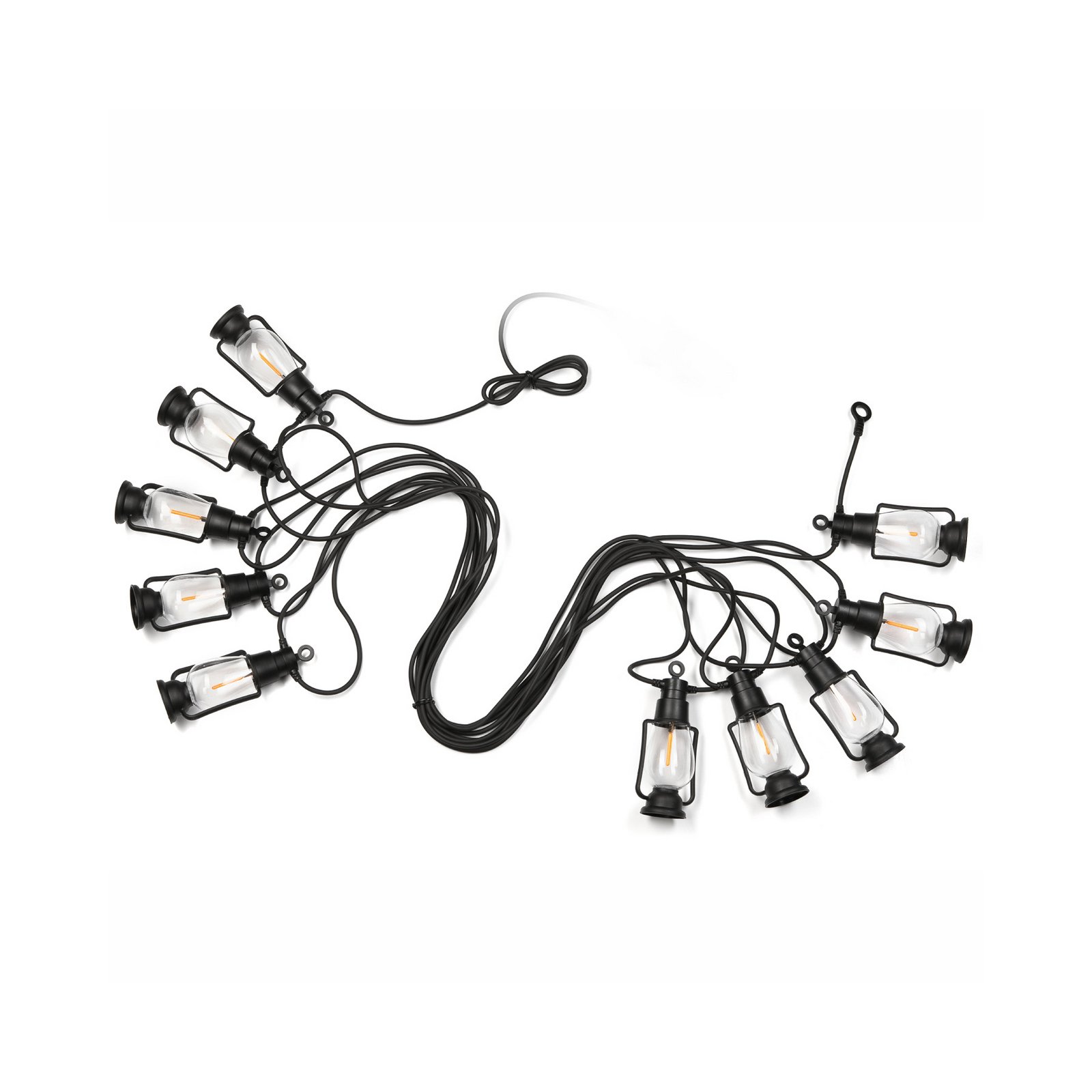 LED-valoketju Garlands, pituus 1000 cm, musta, 10-lamppuinen.