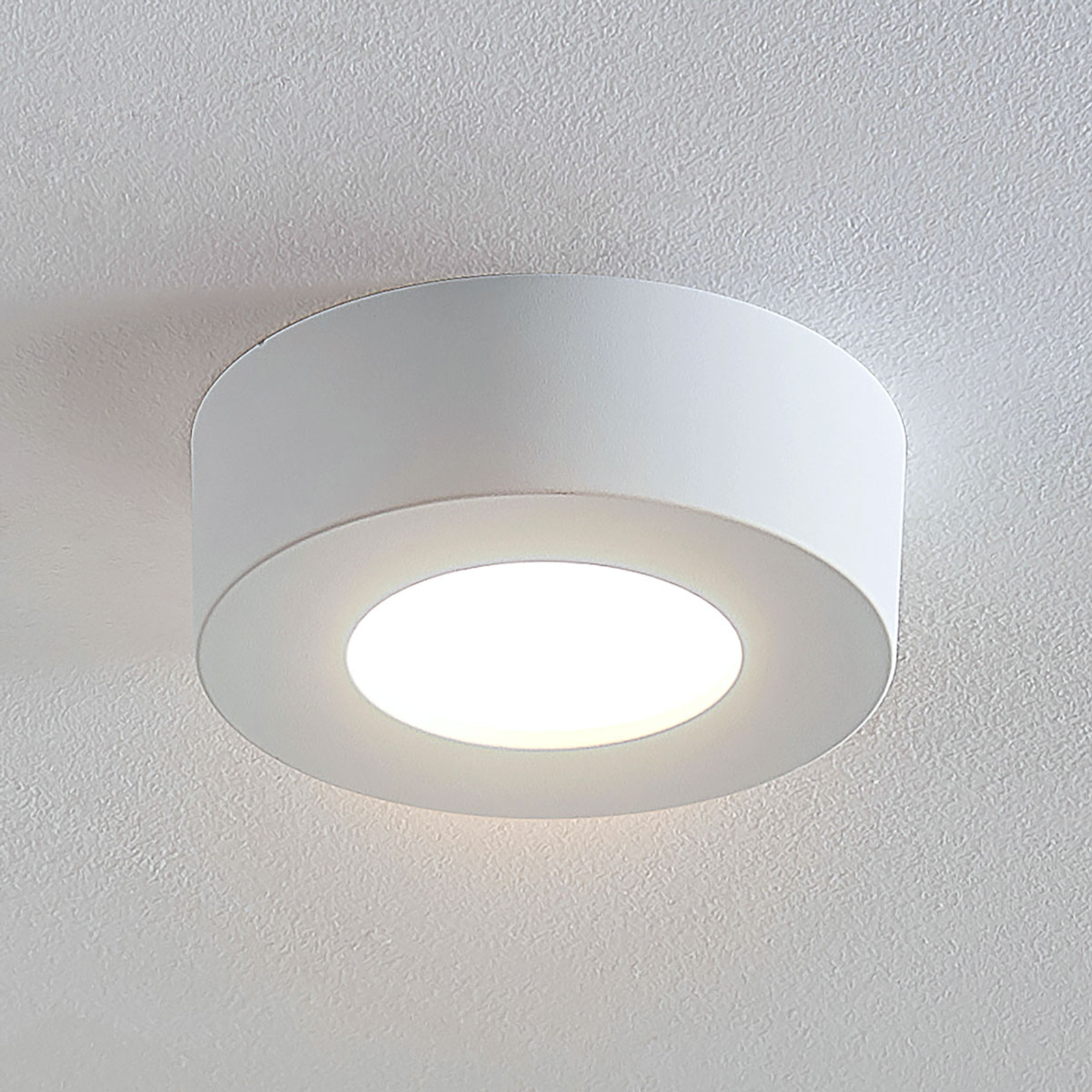 LED-taklampe Marlo, hvit, 3 000 K rund 12,8cm