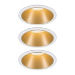 Projetor Paulmann Cole LED, branco-dourado, conjunto de 3