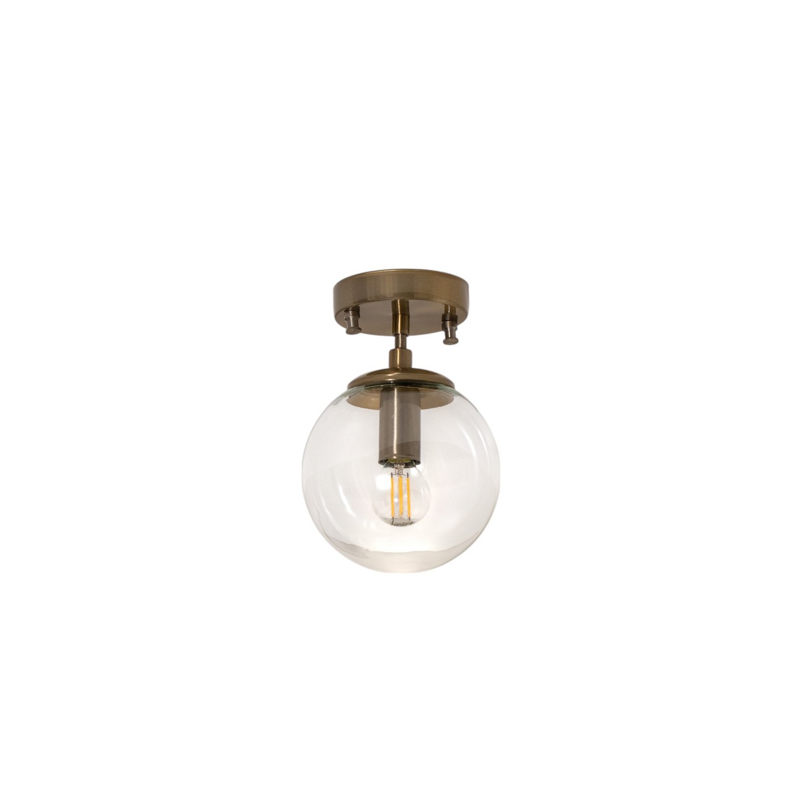 Atmaca 10215 ceiling lamp, antique gold, clear glass, Ø 15 cm