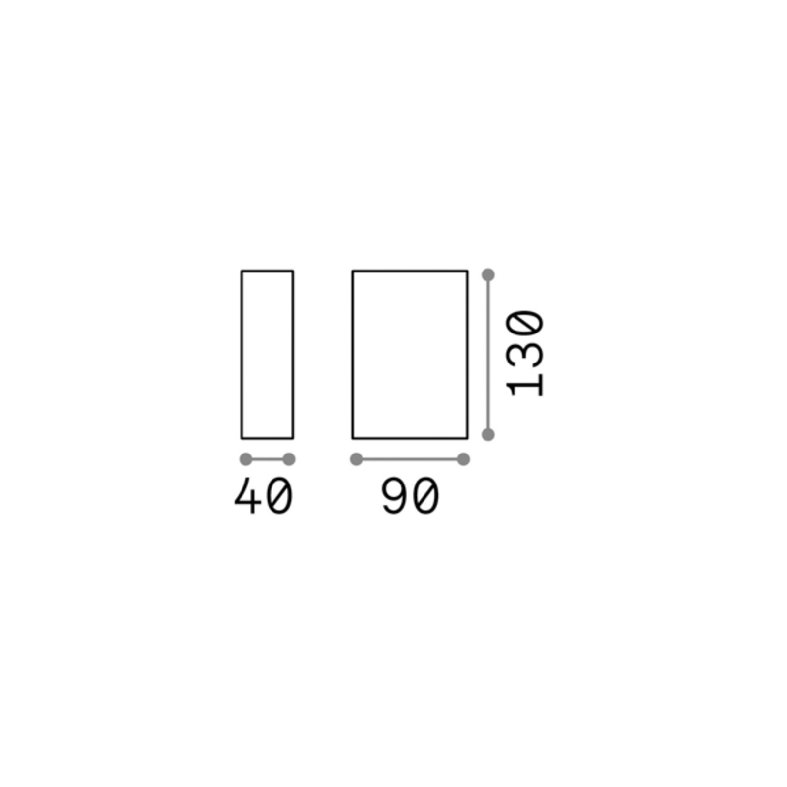 Ideal Lux zunanje stensko svetilo Tetris-2, antracit, aluminij