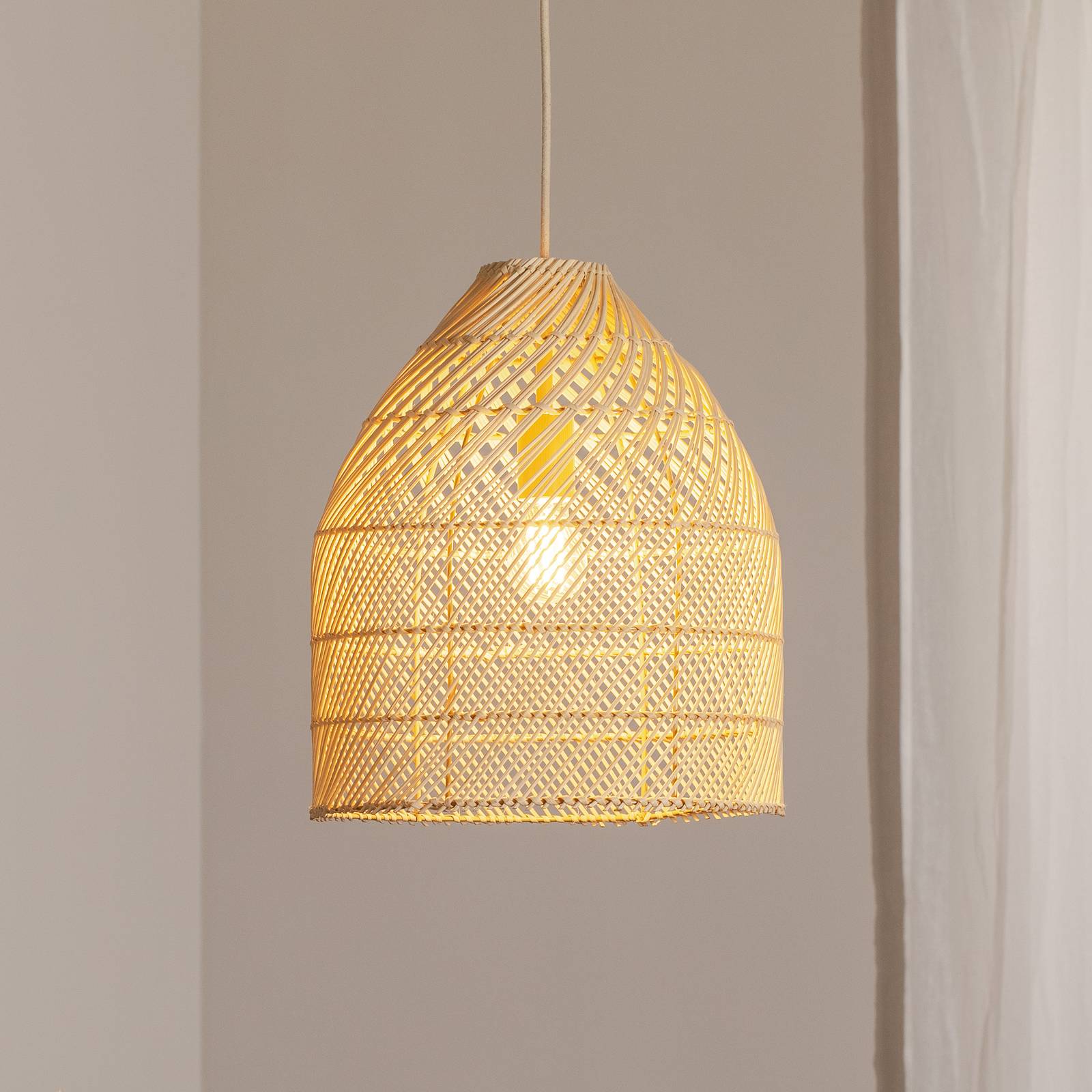 Hängeleuchte Luis, Ø 35 cm, Rattan, E27 günstig online kaufen