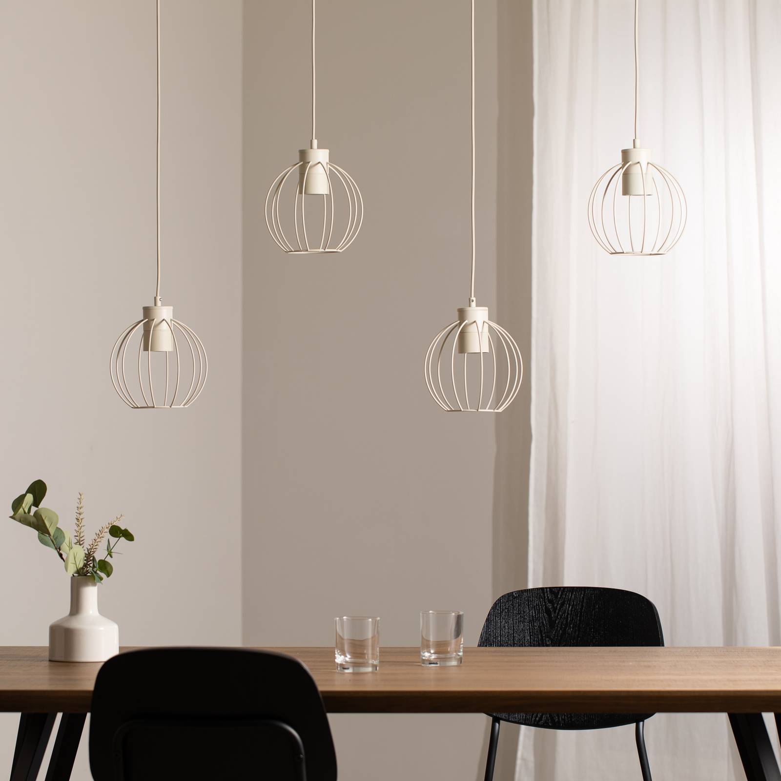 Hängelampe STARLIGHT, cremeweiß, 4-flg. Länge 100 cm Metall günstig online kaufen