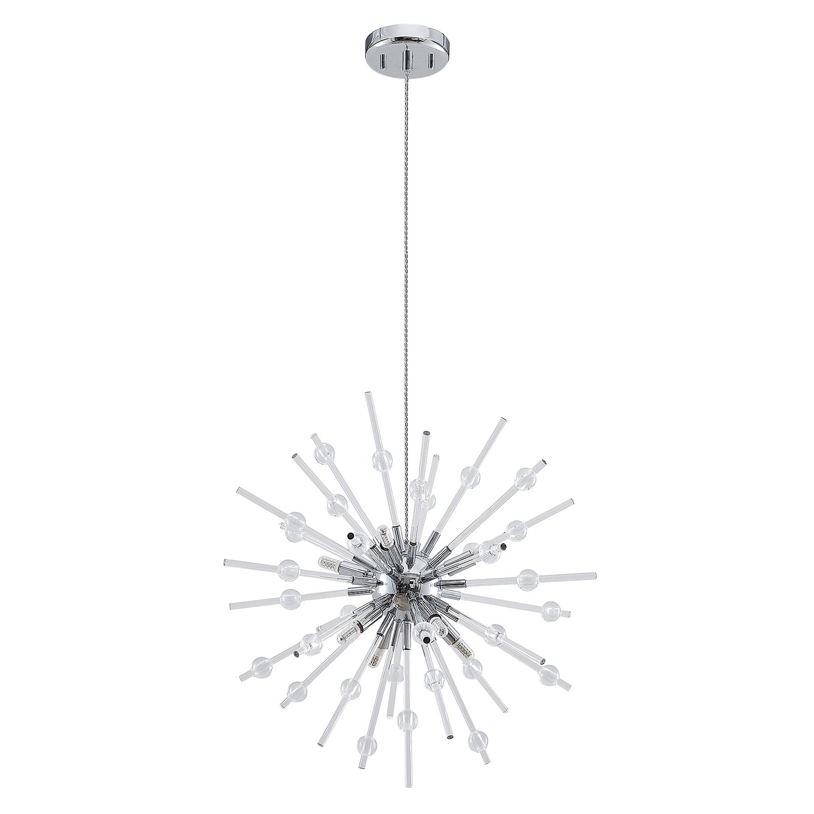 Lucande Kirai glass hanging light, 8-bulb 54 cm