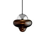 Lampa wisząca LED Nutty, kolor brązowy / chrom, Ø 18,5 cm, szkło