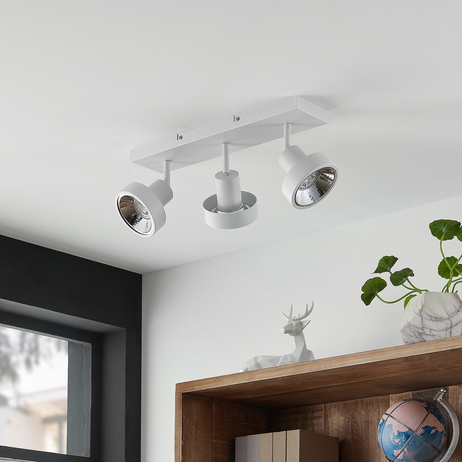 Lindby Ignacio ceiling light threebulb, white Lights.co.uk