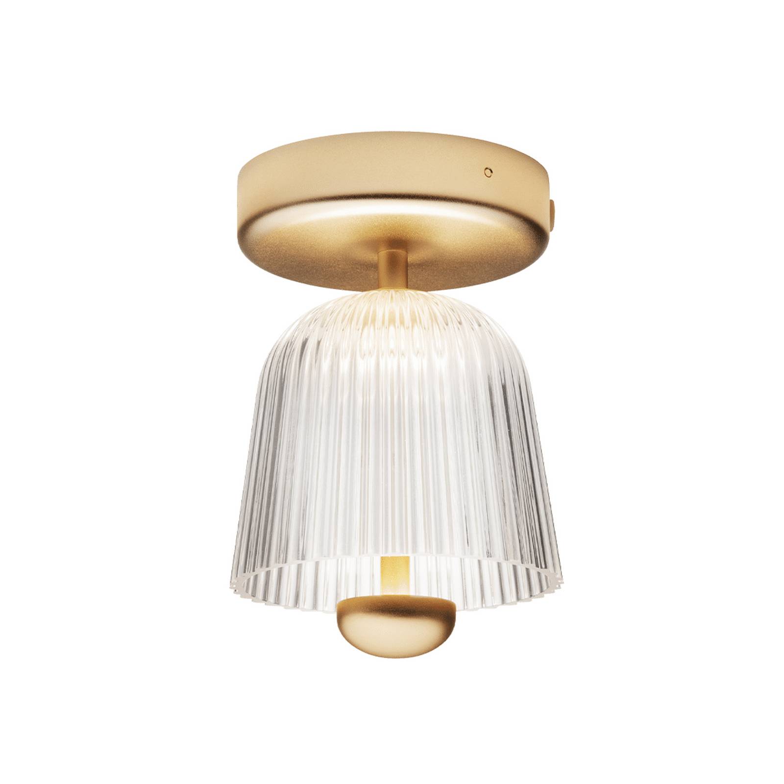 Nuura LED-Deckenlampe Asteea, Ø 12 cm, messingfarben/klar