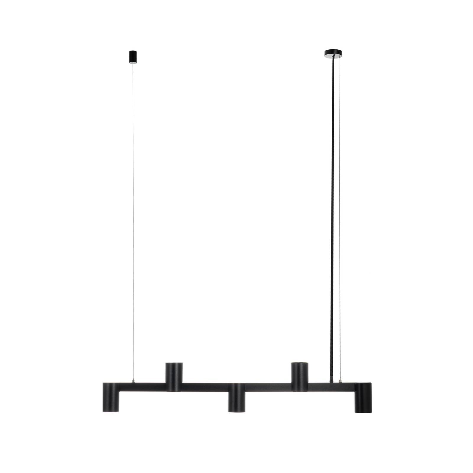 Arcchio Hängeleuchte Brinja, schwarz, 120 cm, 5-flg., GU10