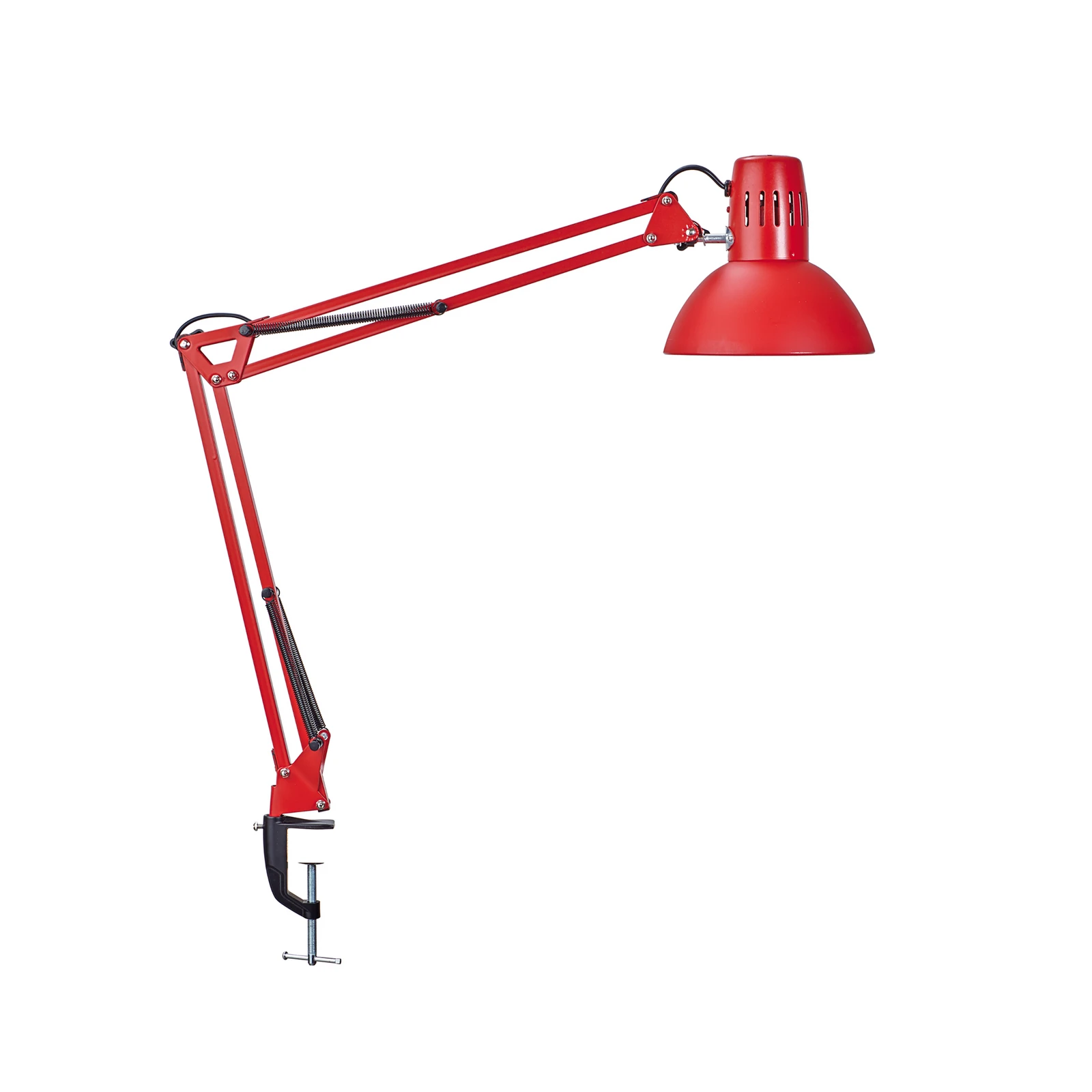 MAULstudy klämlampa, röd, höjd 44 cm, metall
