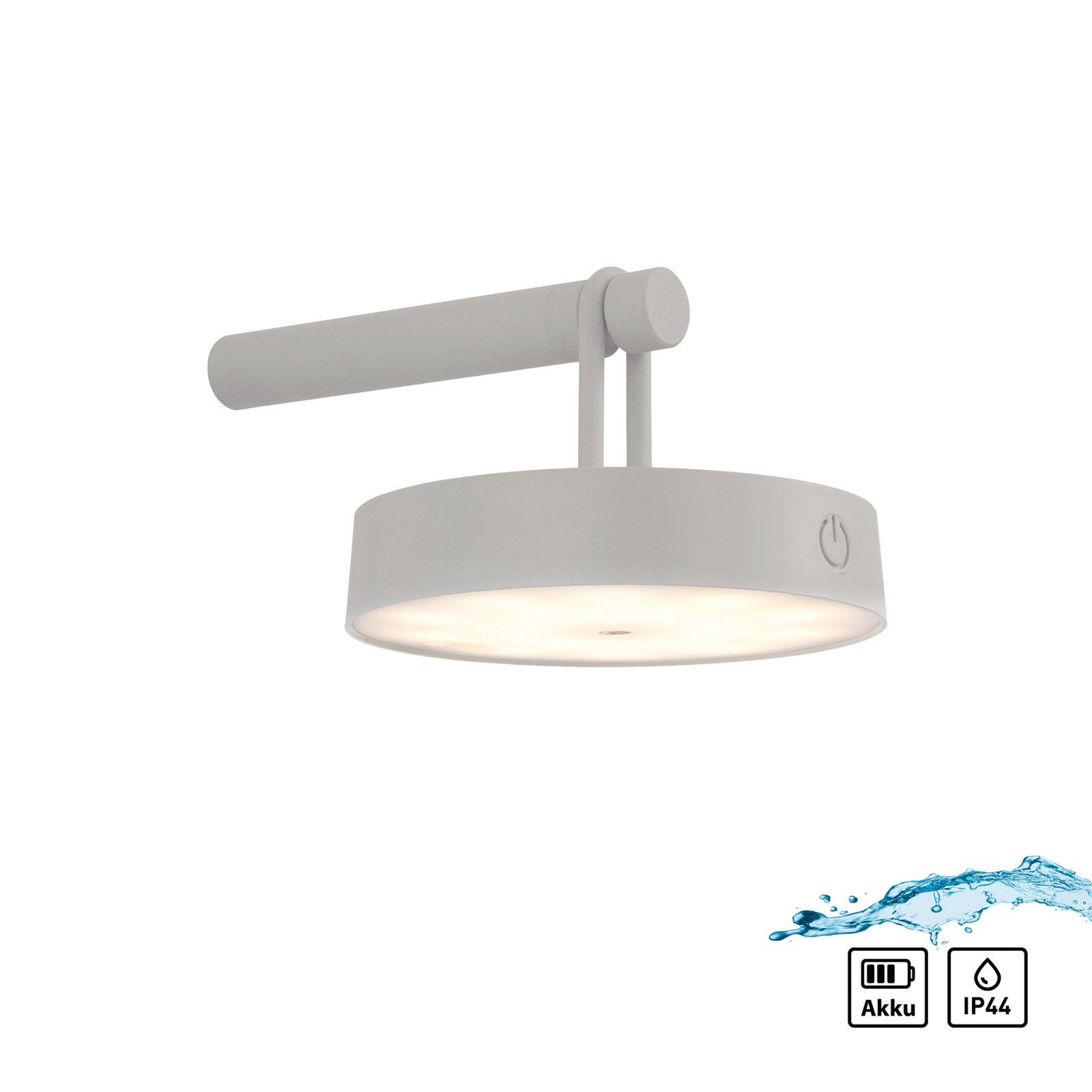 JUST LIGHT. Candeeiro de parede LED Arma, plástico cinzento-bege