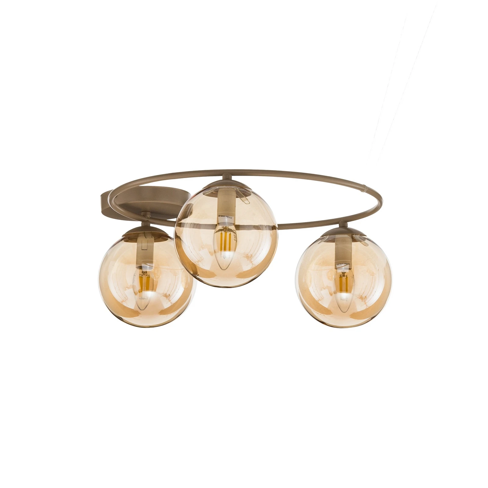 Plafondlamp Sopra, beige, Ø 47 cm, 3-lamps, glas/metaal, E14
