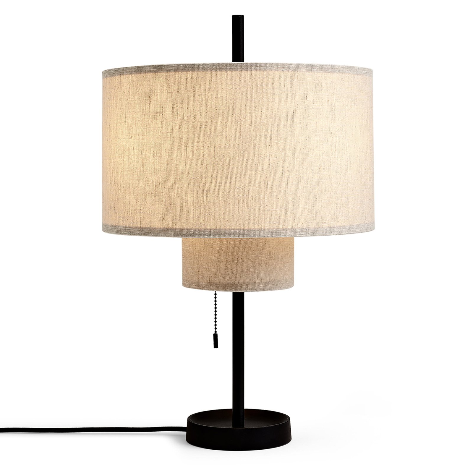 New Works Tischlampe Margin, beige, Ø 36 cm, Textil