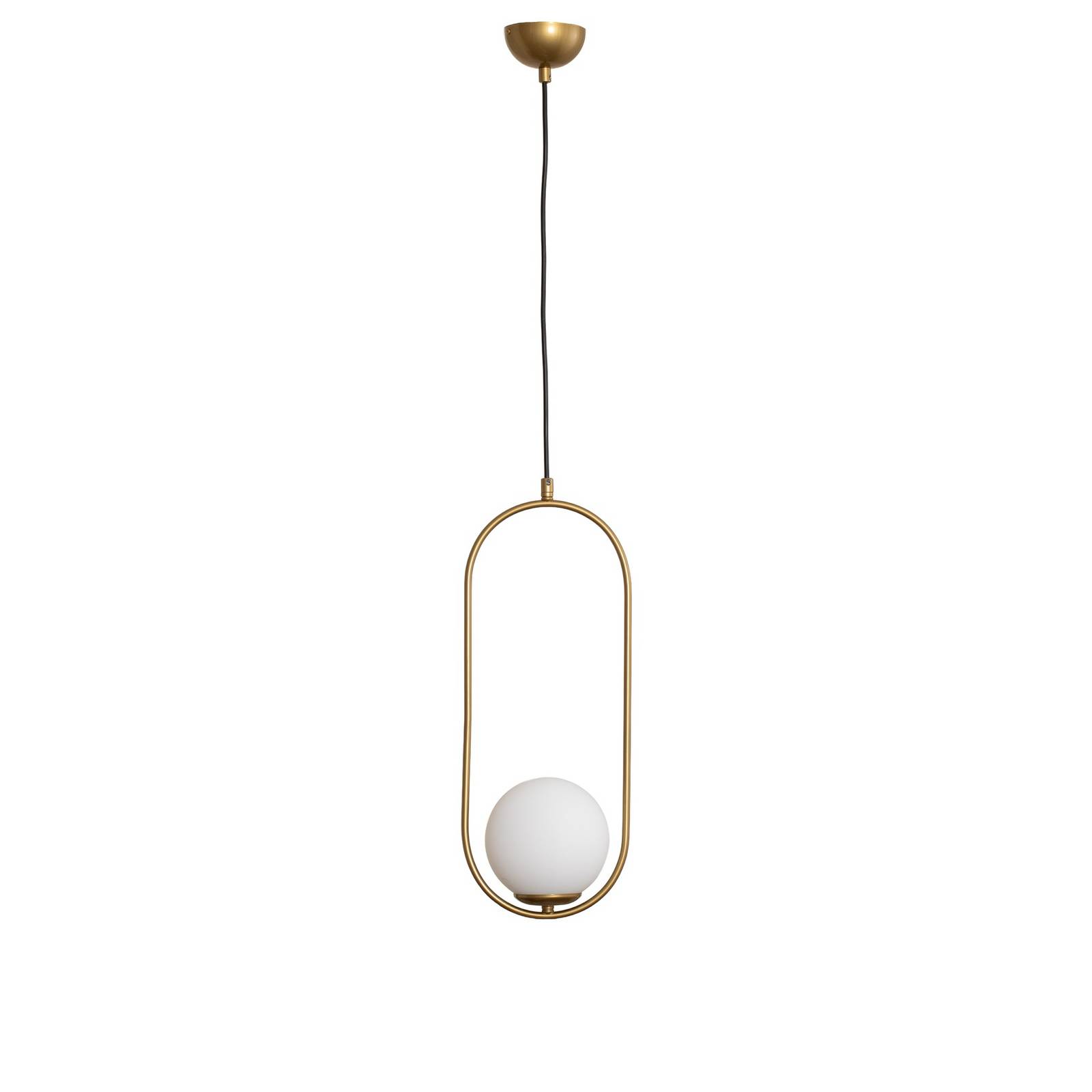 Hängeleuchte Mudoni, gold/weiß, Glas, Metall, E27