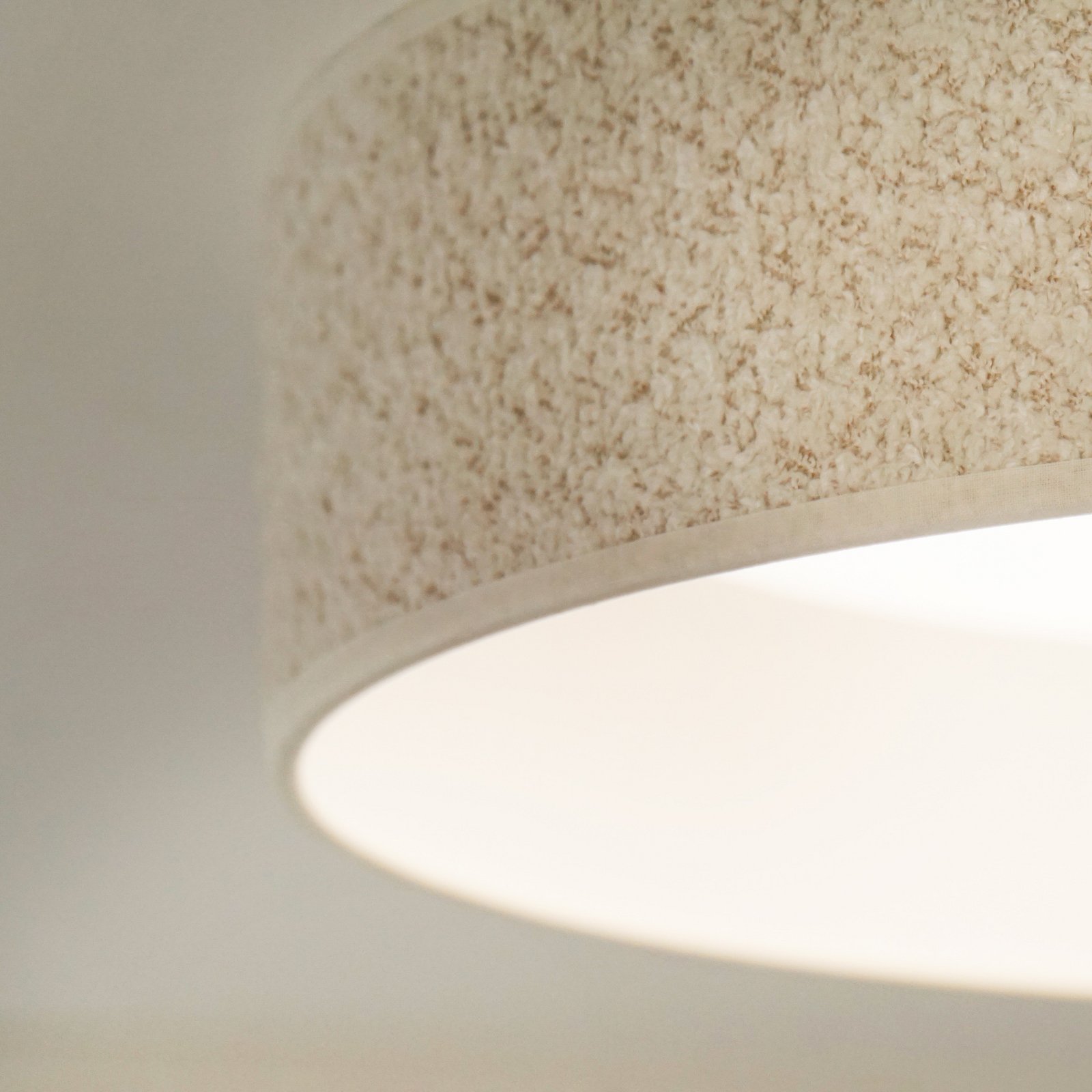 LED-Deckenleuchte Plafond, creme, Stoff, Ø 45 cm, 3-step-dim