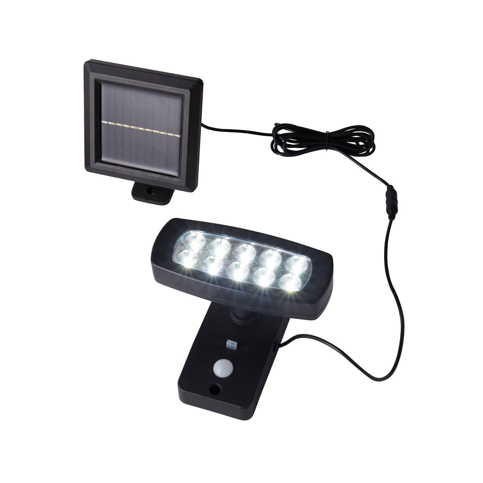 Wandleuchte Außenleuchte Solarleuchte led Bewegungsmelder Schwarz h 17 cm