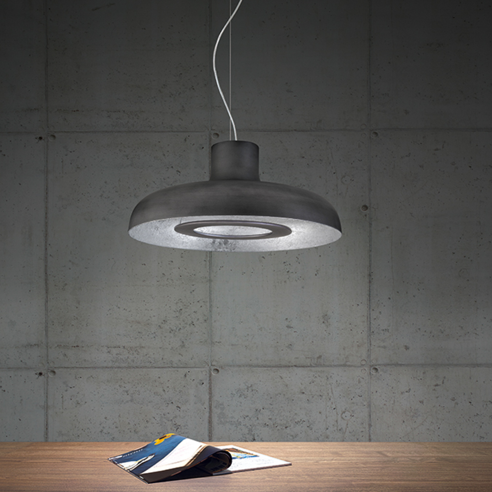 ICONE Duetto LED-hængelampe 927 Ø55cm, jern/sølv