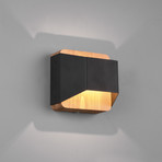 LED-Wandleuchte Arino aus Metall und Holz