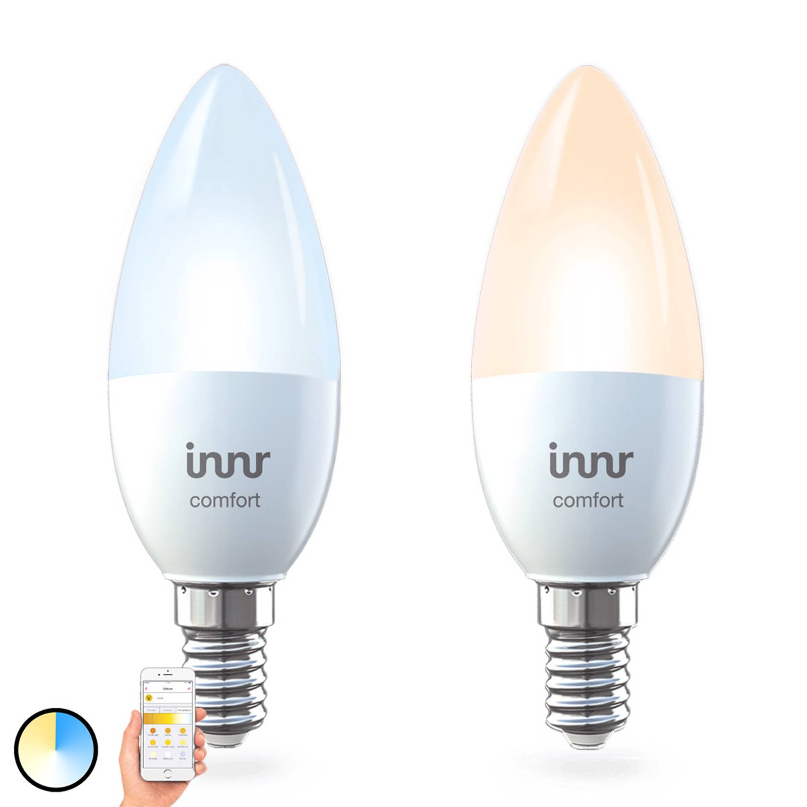2 ampoules LED E14 5,8 W Innr Smart Candle Comfort