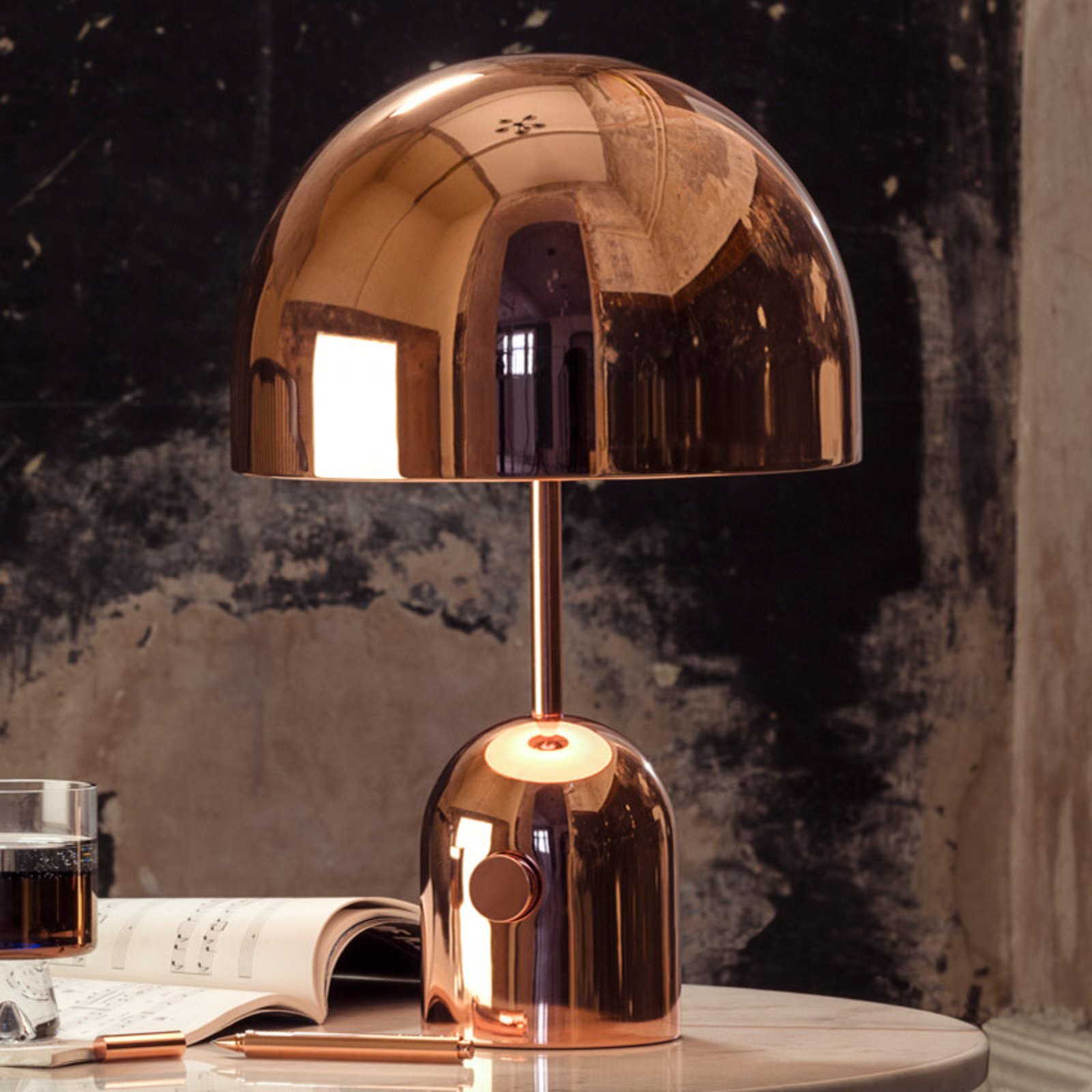 Tom Dixon Bell Table - designer lámpa, réz
