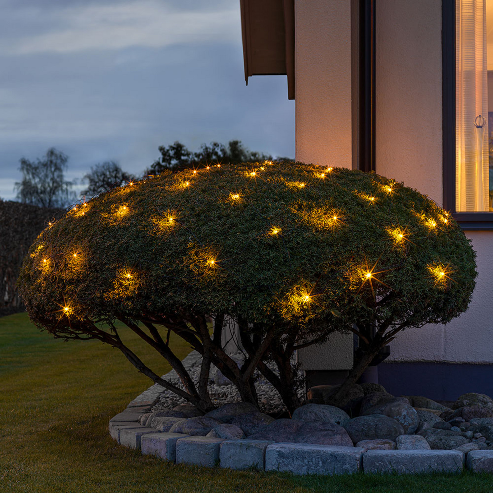 Rede de luz LED para utilização no exterior, 64 filas 200x200cm