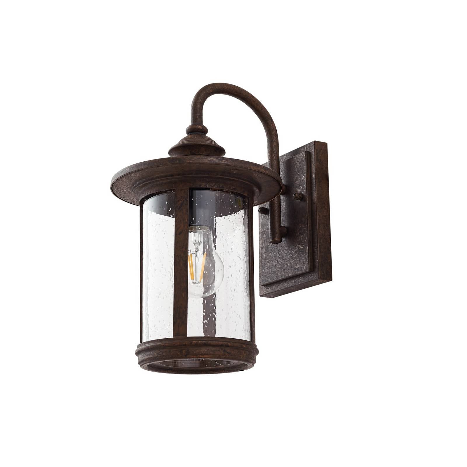 Lindby Außenwandlampe Zayn, rostfarben, Glas, IP23