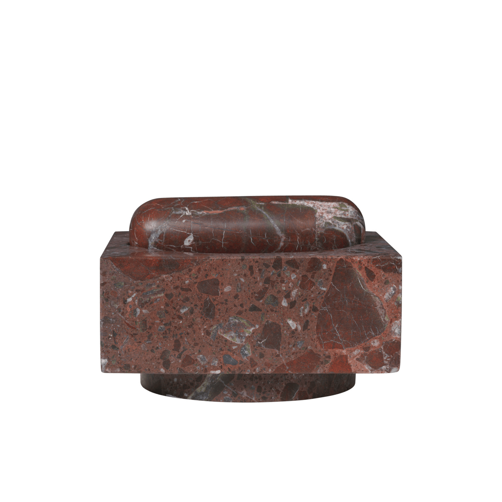 Sada hmoždířů Tvara, mramor červený, 13 x 13 cm – ferm LIVING