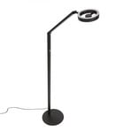 LED-Stehleuchte Ringlux, schwarz, Metall, verstellbar