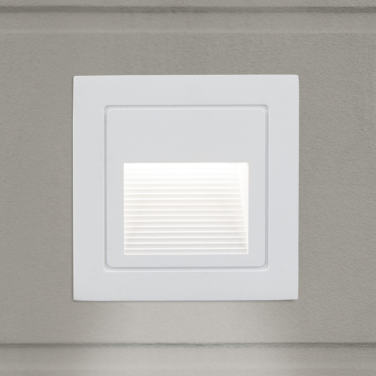 LED recessed wall lamp Loro, white, width 8.5 cm, aluminium