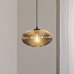 Coco dining table light, Ø 30 cm, black/smoke grey, glass