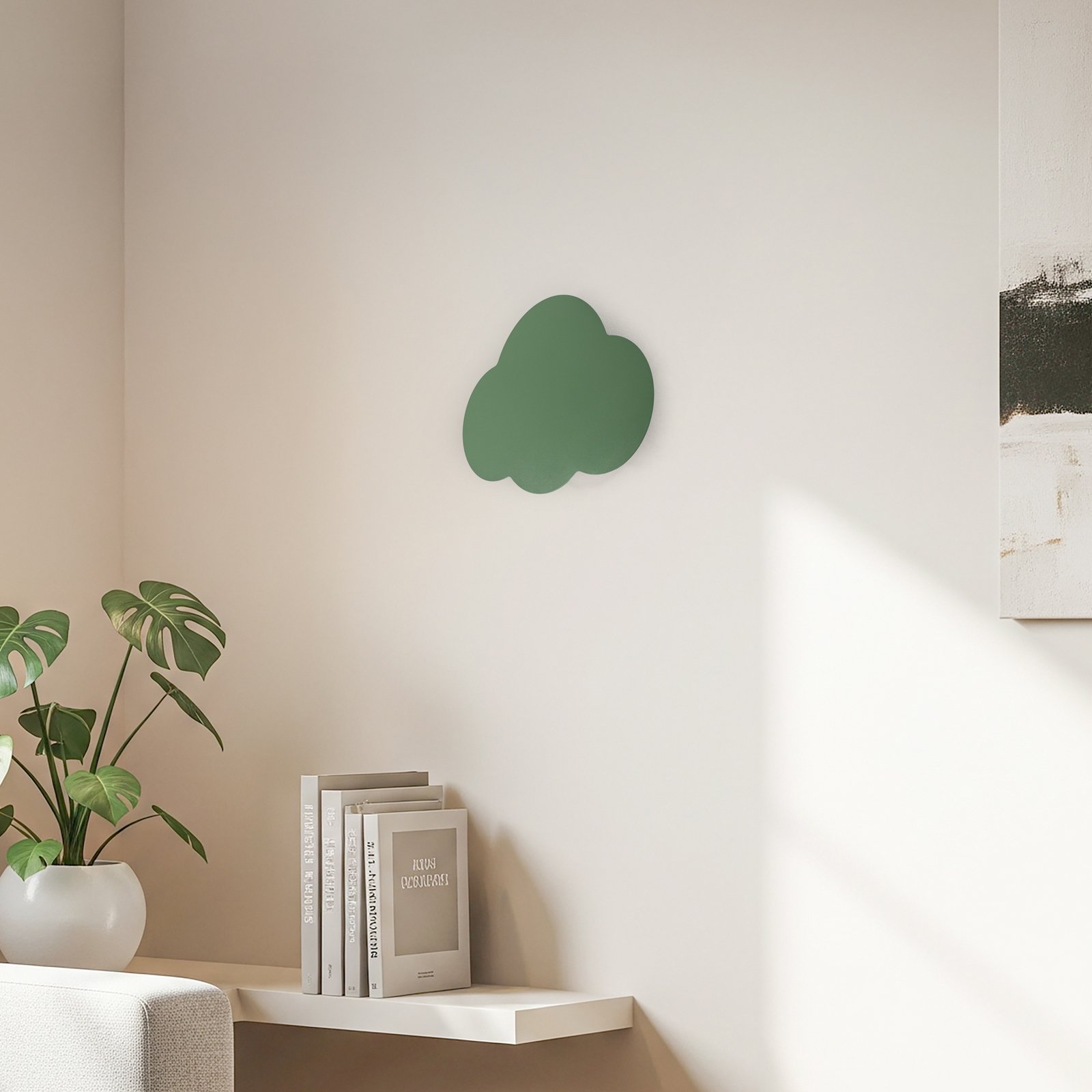 Væglampe Cloud, grøn, metal, 38 cm bred, 2 lyskilder, G9