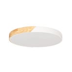 Plafonnier LED Lynorri, Ø 51 cm, finition bois, blanc - PRIOS