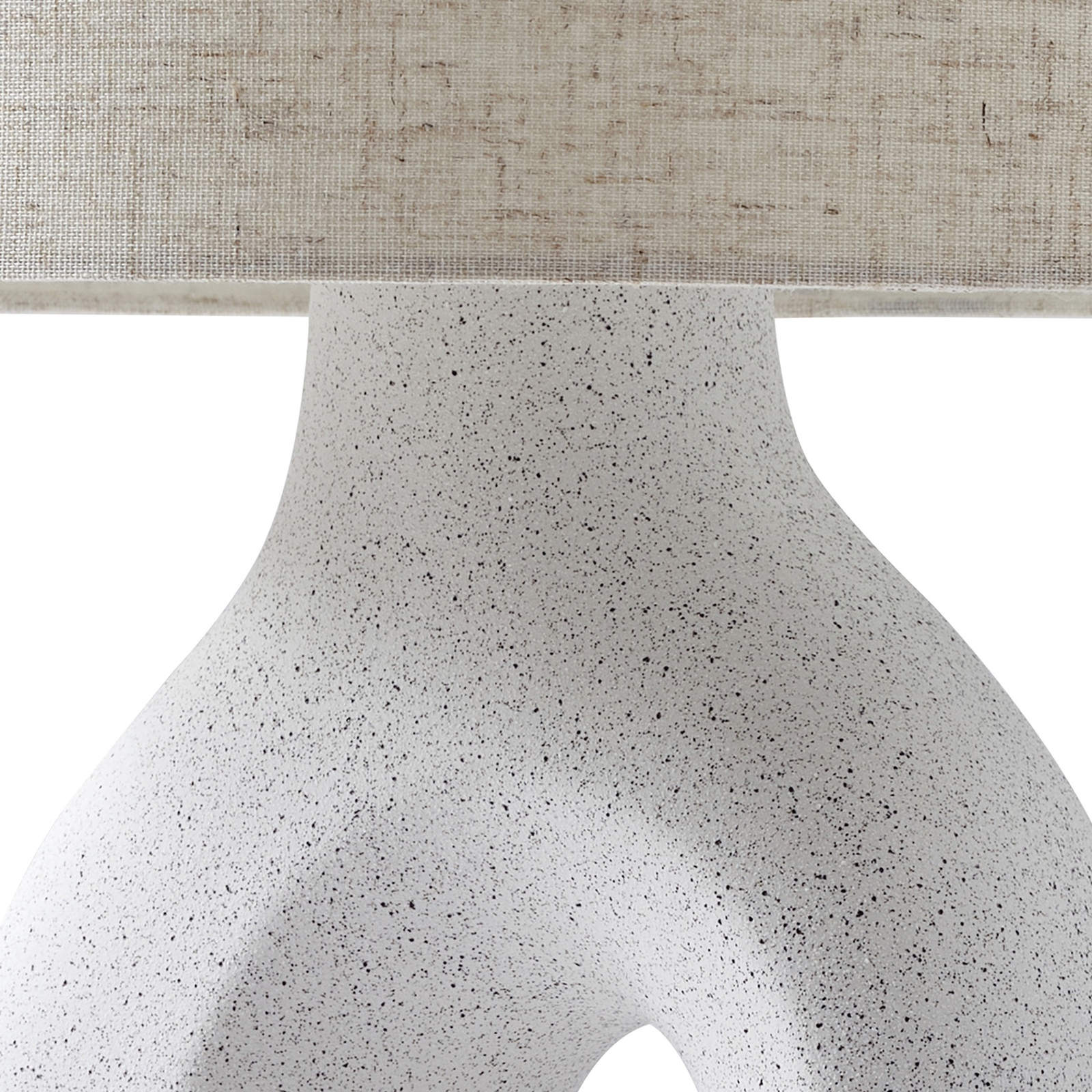 Lindby table lamp Thalassia, white, Ø 30 cm, ceramic