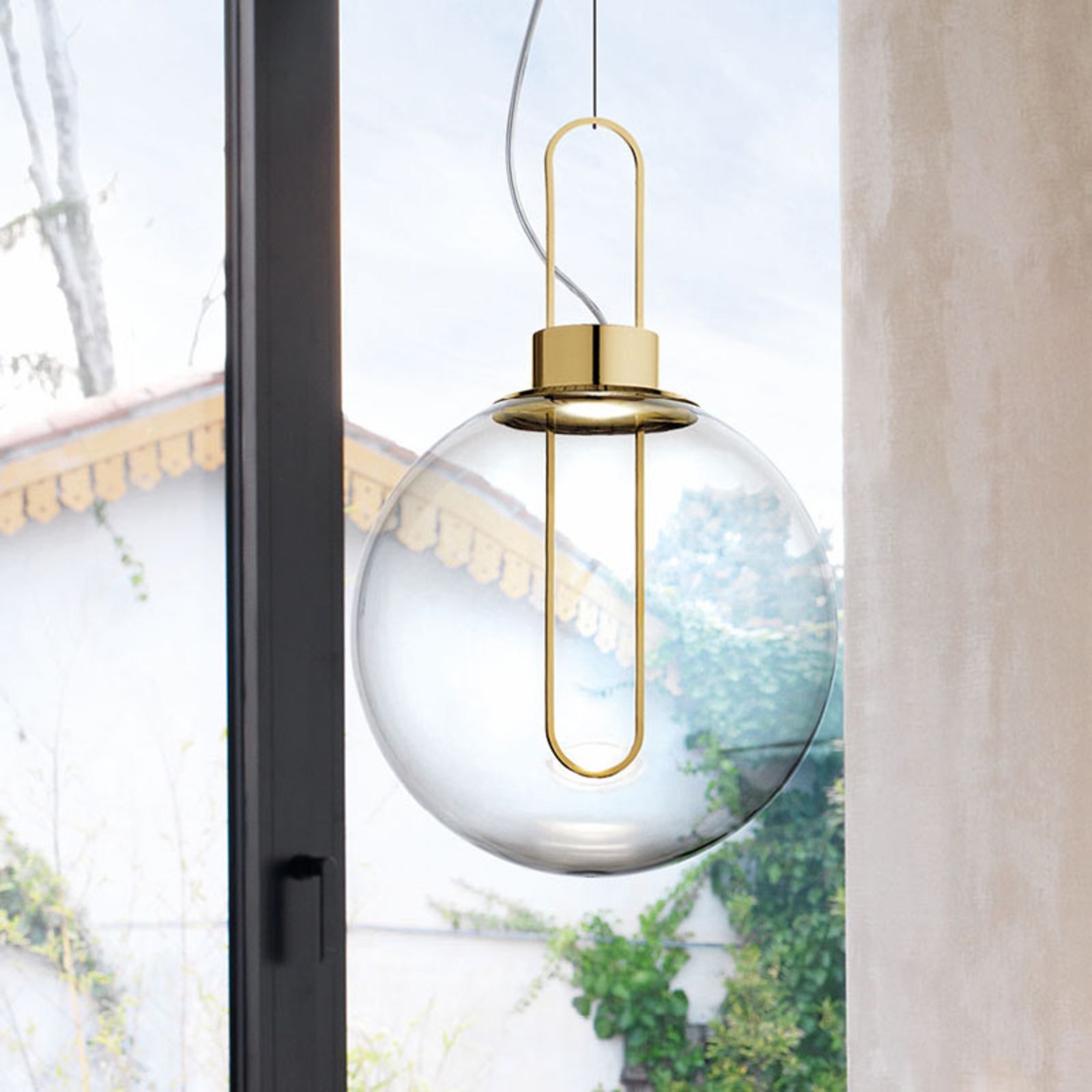Modo Luce Orb LED hanging light, brass, Ø 40 cm