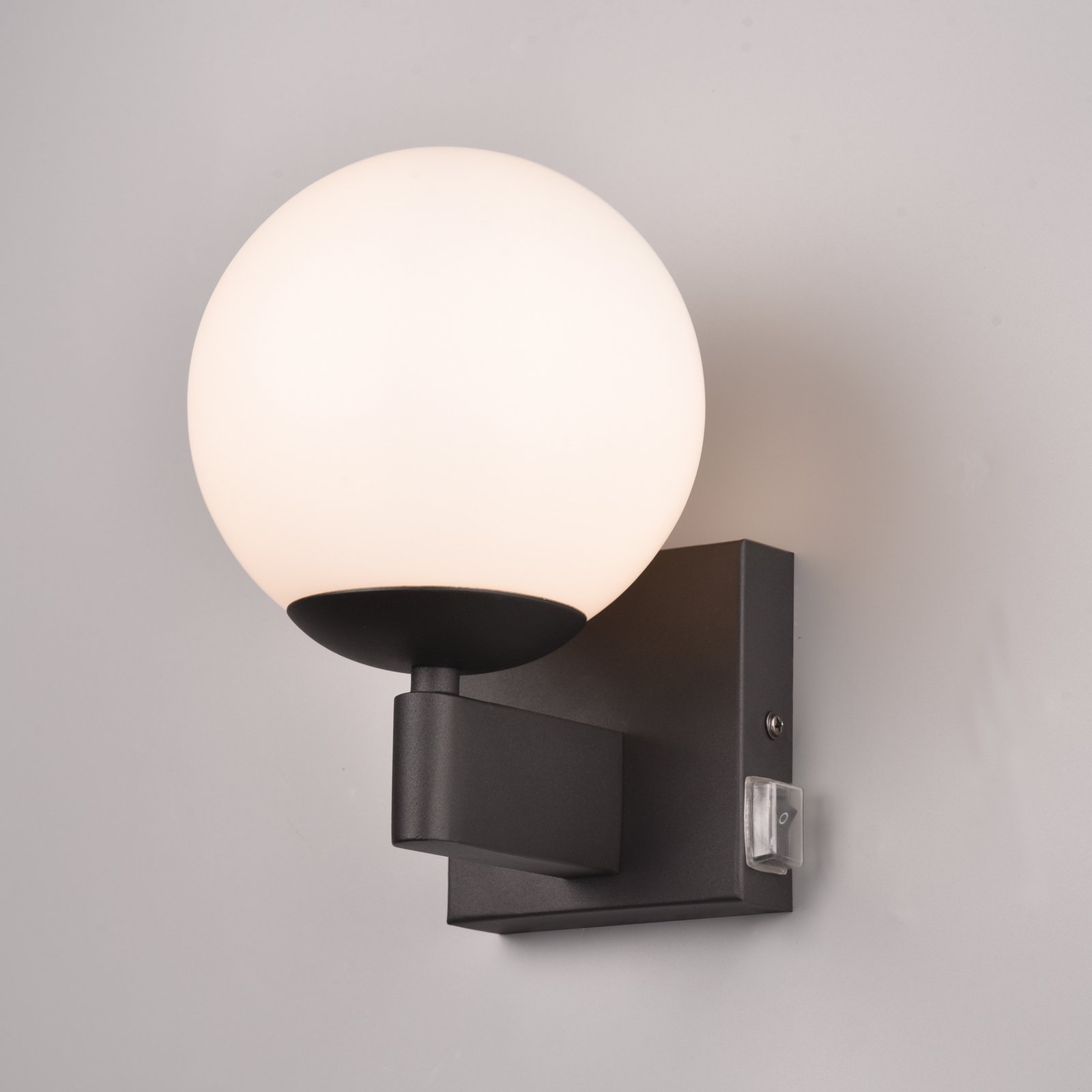 Vägglampa Kula för badrumsglasskärm IP44 svart