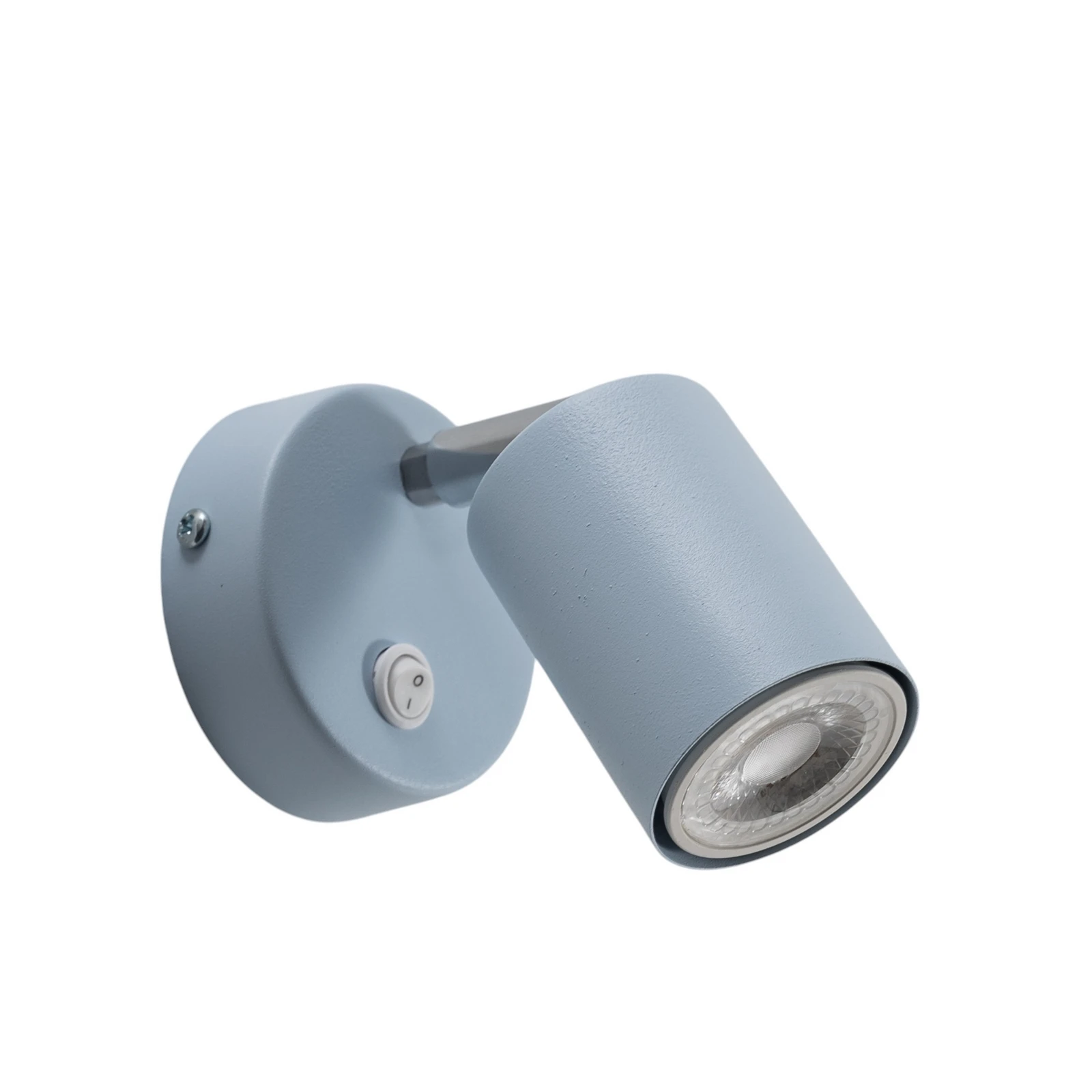 Fun wall spotlight, light blue, 14 cm high, adjustable, GU10
