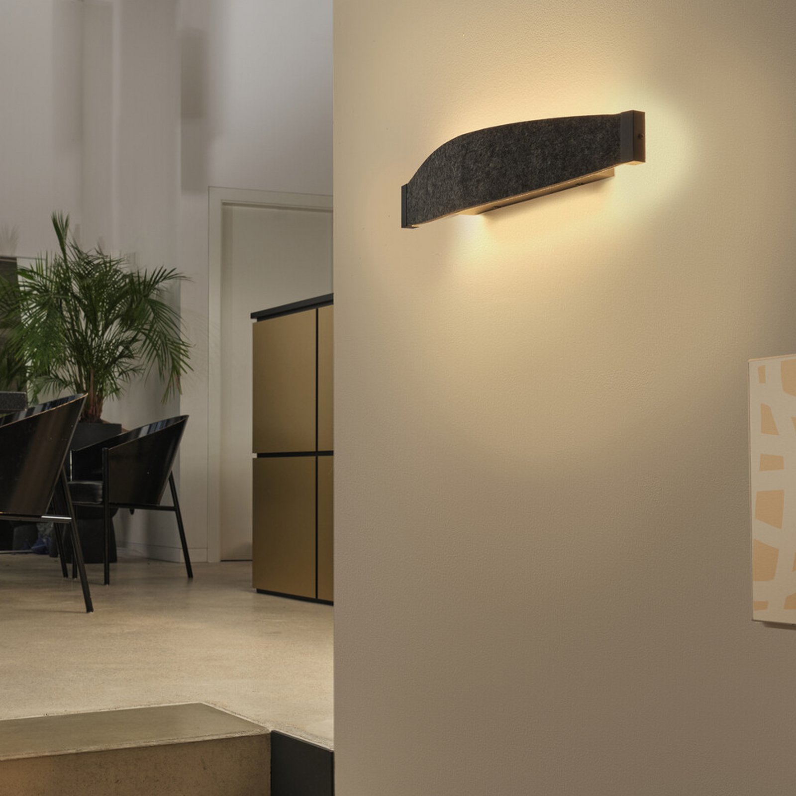OSRAM LED wall lamp Decor Flat Felt, grey, felt, 3,000 K