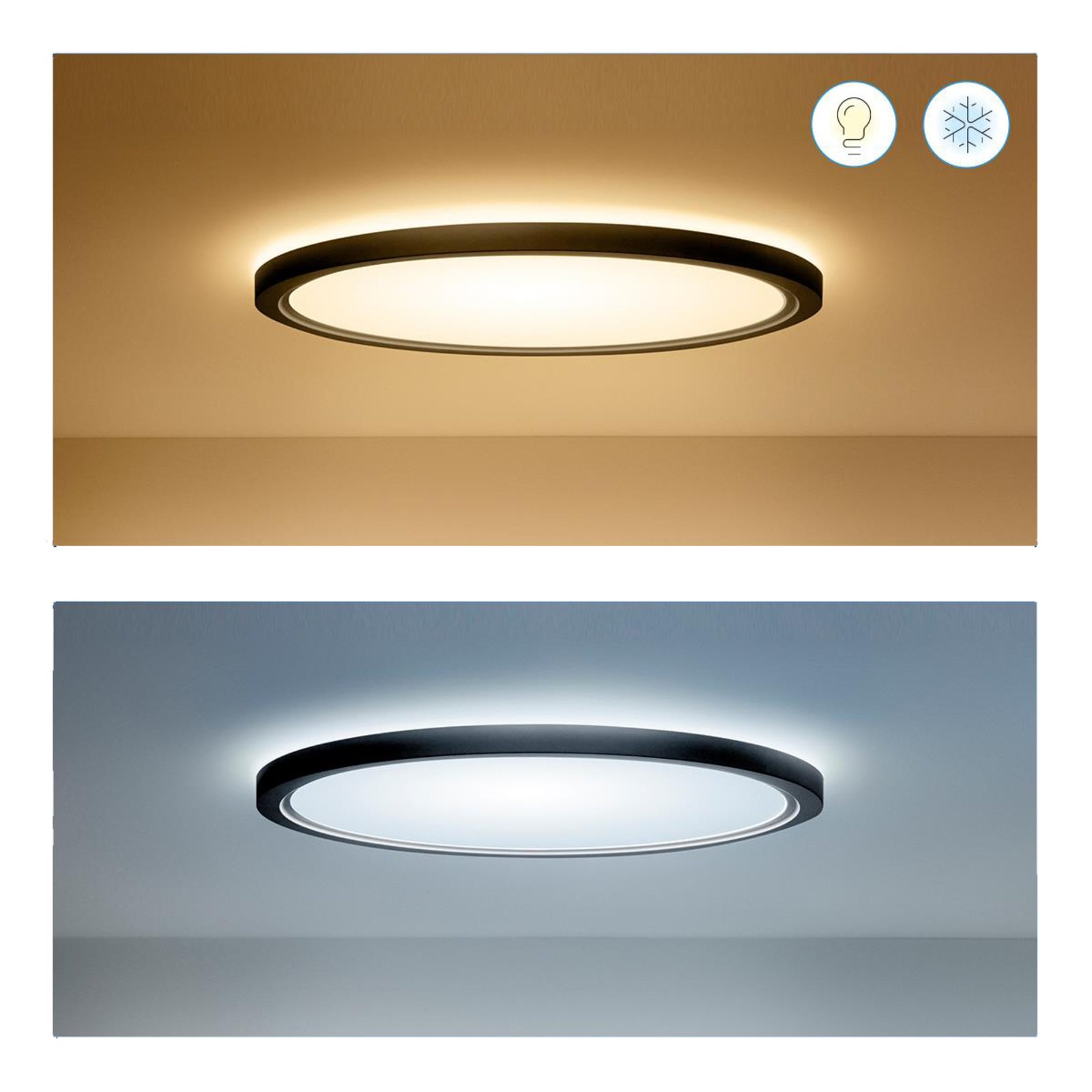 WiZ SuperSlim lampa sufitowa LED RGBW Ø54cm czarna