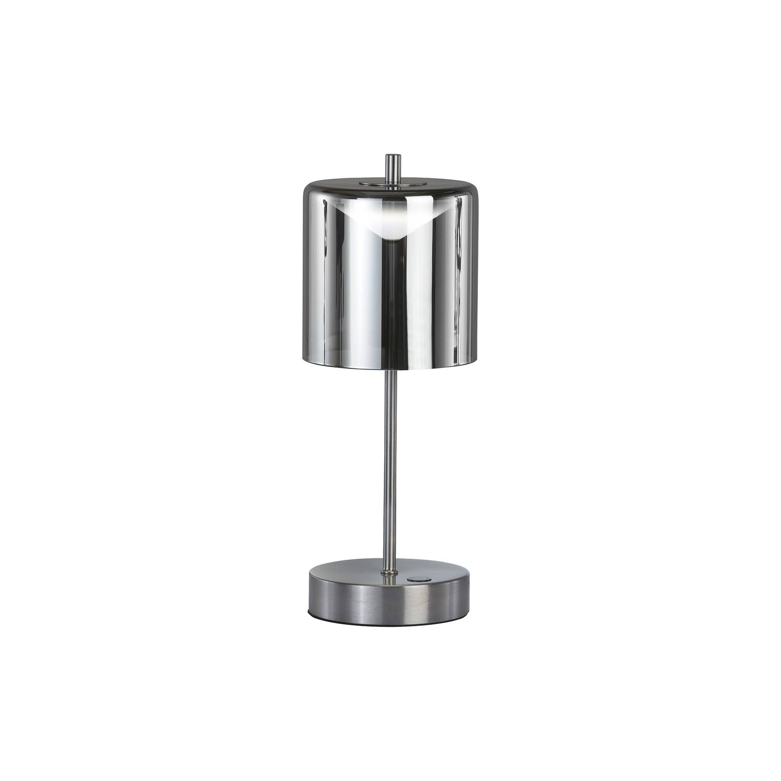 LED-Akku-Tischlampe Riva, nickel/rauch Höhe 34,5cm günstig online kaufen