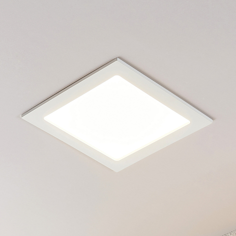 LED-innfelt spot Joki, hvit, 3 000 K kantet 22cm