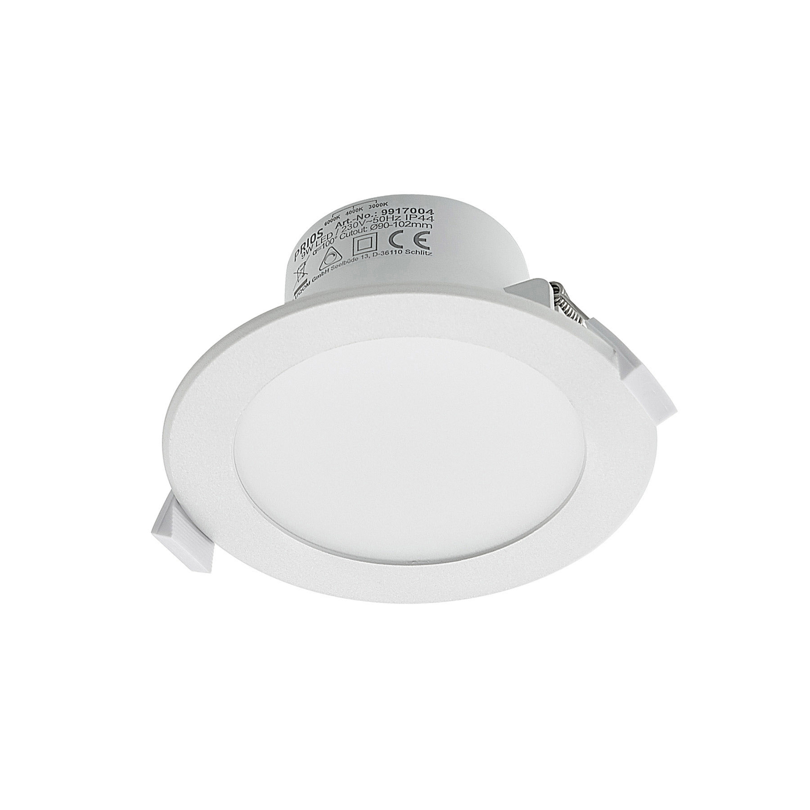 Prios LED recessed light Rida, 11.5cm, 9W, 3pcs, CCT, dimmable