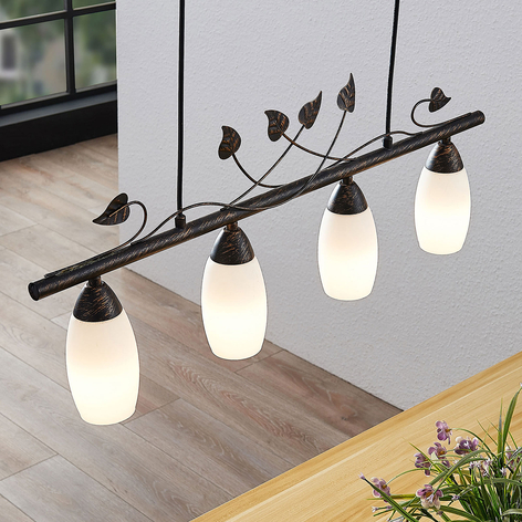 Lindby Isalie linear pendant light, four-bulb