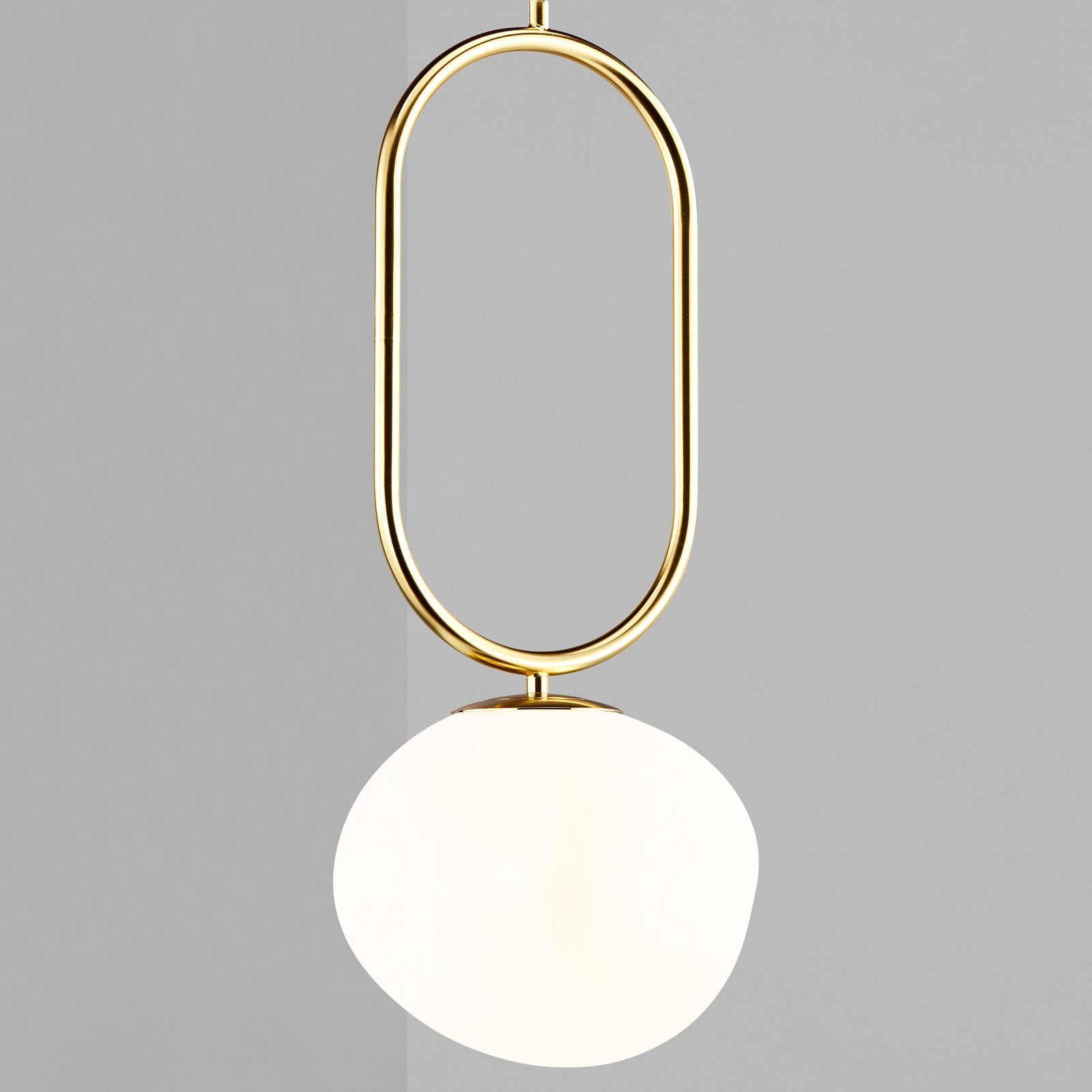 Shapes 22 pendant light, white/brass, Ø 22 cm