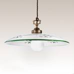 Bassano lampă suspendată, 1 sursă, detalii verde