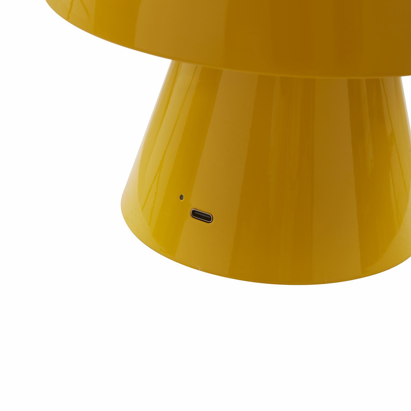 Lindby LED-Akkutischlampe Nevijo, gelb, USB, Touchdimmer
