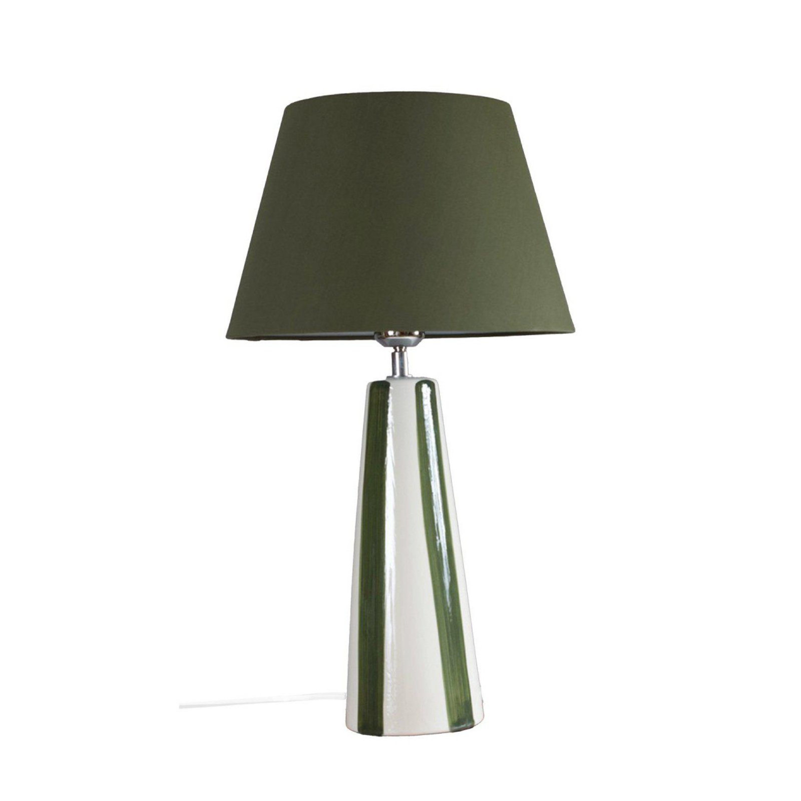 PR Home Tischlampe Leya, grün/weiß, Höhe 54 cm, Metall/Stoff